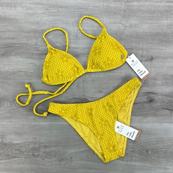 ☀️BILLABONG☀️ MADE YA LOOK TRI Salty Blonde Made Ya Look Hike Bikini SET - Picture 3 of 13
